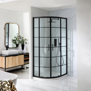 Milano Barq - Black Quadrant Shower Enclosure with Tray - 900mm