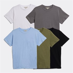 Kangaroo Poo Boys Five Pack Plain T-Shirts Multi