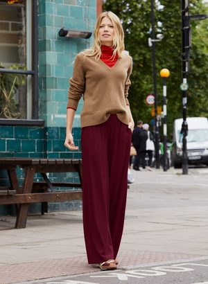 Palazzo Trousers - UK 06 | EU 32 | US 02 / Burgundy