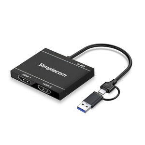 Simplecom USB-A & USB-C to Dual HDMI Display Adapter for 2x 1080p Extended Screens DA327