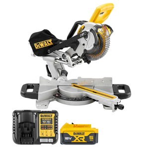DeWalt DCS365N 18V XR Cordless 184mm Slide Mitre Saw With 1 x 5.0Ah Battery & Charger