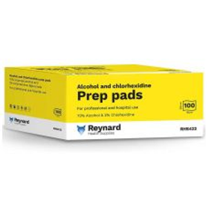 Reynard Alcohol & Chlorhexidine Prep Pads 160mm x 200mm - Box of 100