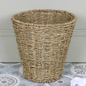 Round Seagrass Waste Paper Bin