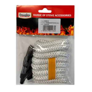 Douglas White Stove Rope Replacement Kit 12mm x 2m – Complete Fire Rope Seal with Adhesive & Gloves