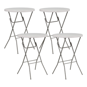 Pack 4 Mesas Plegables Redondas para Catering 80x110cm 7house
