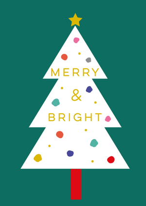Merry And Bright Christmas Tree Card