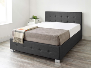 Land Of Beds Lola Black Fabric Small Double Ottoman Bed