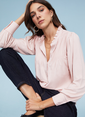 Imken Long Sleeve Blouse - 10 (UK Size 10) / Powder Pink