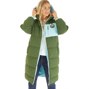Lagooners Womens Excursion Longline Puffer Coat Forest Green