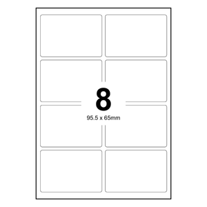 100 Sheets A4 White Self Adhesive Paper Address Mailing Laser Inkjet Sticker Labels 95.5 x 65mm - 8 Labels Per Sheet