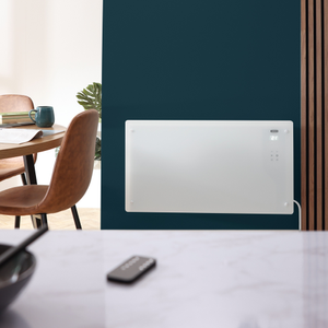 ECOSO Vitrum - White 2500W Plug-In Smart Electric Glass Panel Heater - 465mm x 850mm