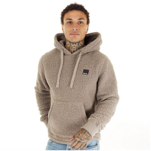Bench Mens Jerry Borg Pullover Teddy Bear Fleece Hoodie - XL / Stone