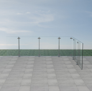 Glazen windscherm Glazen windscherm L‑SHAPE– tot 145cm hoog – 8 mm gehard glas – strak ontwerp