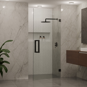 Iris Frameless draaideur – max 90 cm breed – tot 240 cm hoog – draait beide kanten op – minimalistisch