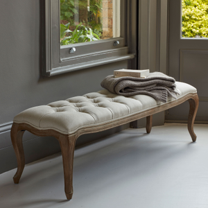 Sienna Velvet Bench, Moss Green / Weathered Oak