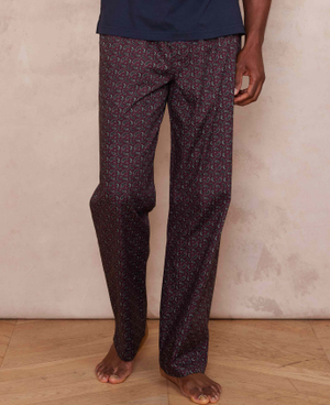 Burgundy Paisley Cotton Lounge Pants - M