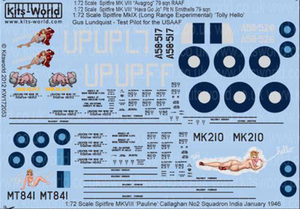 Kits World 172053 Aircraft Decals 1:72 Supermarine Spitfire Mk.IXc MK210 Lt.Col
