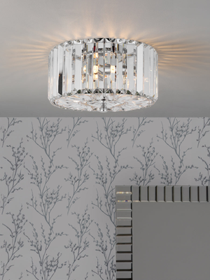 Laura Ashley Fernhurst Small Flush 3 Light Crystal and Polished Chrome