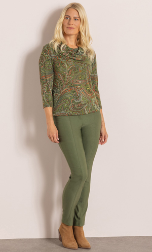 Slim Leg Stretch Trousers - Khaki