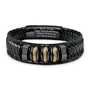 Genuine Leather Always My Son Bracelet