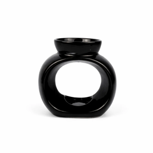 Small Oval Ceramic Burner - Black