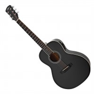 Parlour Left Handed Electro Acoustic Guitar by Gear4music, Black