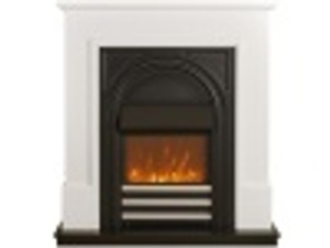 Adam Warwick Fireplace Suite In Pure White & Black Cast Effect, 36 Inch