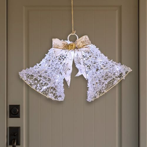 Crystal Bead Christmas Bells with Twinkling Lights