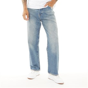 JACK & JONES Mens Alex Cooper 375 Baggy Fit Jeans Blue Denim