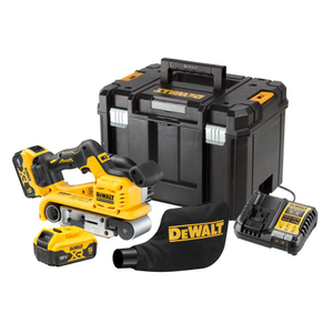 DeWALT DCW220P2 18V XR Brushless Cordless Belt Sander, 2 x 5Ah Batteries, Charger & TSTAK VI Case