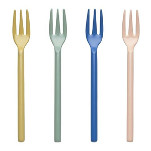 Ecology - Apostle Cake Fork Set Assorted Colours 14cm 4pce