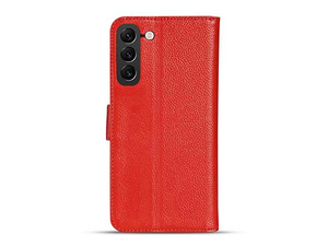 Premium Leather Wallet Case for Samsung Galaxy S24 - Red