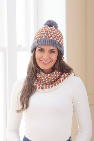 Scarf, Hat and Cowl in King Cole Orchard DK (6267)