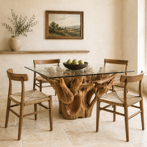 Teak Root Square Dining Table