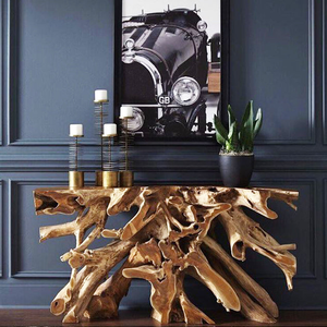 Teak Root Console Table | Without Glass