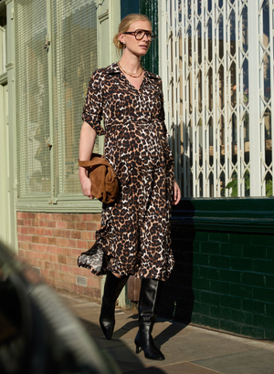 Kelsy Maternity Dress - IO 4 | UK 14 | EU 42 | US 10 / Brown Leopard