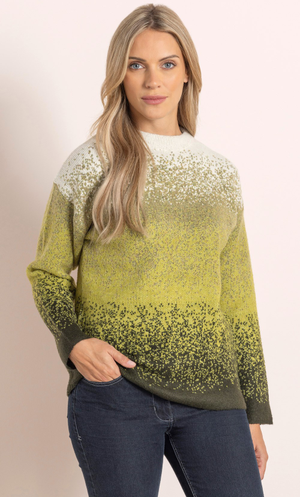 Ombre Knit Jumper - Khaki/Lime