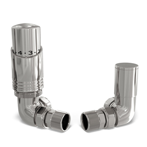 Talus Bold - Chrome Thermostatic Radiator Valve & Lockshield Corner 15mm