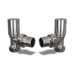 Round - Chrome Radiator Valves Angled 15mm