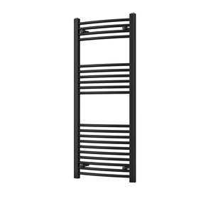 Zennor - Black Heated Towel Rail - H1200mm x W500mm - Curved