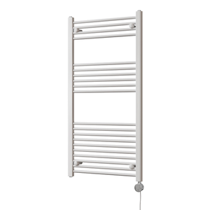 Zennor - White Electric Towel Rail H1200mm x W600mm Straight 600w Thermostatic