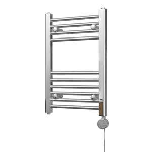 Zennor - Chrome Electric Towel Rail H600mm x W400mm Straight 150w Thermostatic