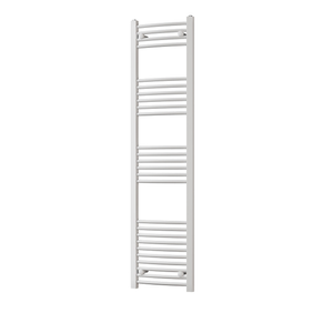 Zennor - White Heated Towel Rail - H1600mm x W400mm - Curved