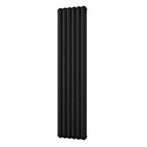 Sherwood - Black Vertical Round Top Column Radiator H1800mm x W437mm 2 Column