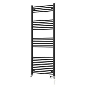 Zennor - Black Dual Fuel Towel Rail H1600mm x W600mm Standard - Straight