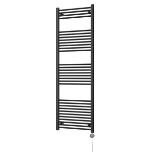 Zennor - Black Electric Towel Rail H1800mm x W600mm Straight 900w Thermostatic