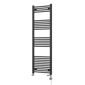 Zennor - Black Dual Fuel Towel Rail H1600mm x W500mm Thermostatic - Straight