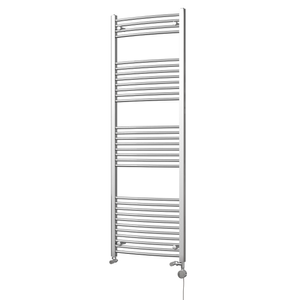 Zennor - Chrome Dual Fuel Towel Rail H1800mm x W600mm Thermostatic - Curved