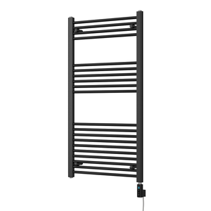 Zennor - Black Electric Towel Rail H1200mm x W600mm Straight 600w Thermostatic WIFI