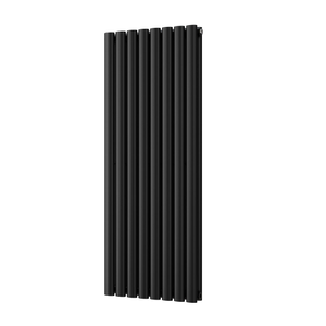 Omeara - Black Vertical Radiator H1200mm x W464mm Double Panel